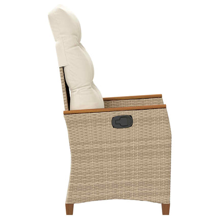 Fällbar trädgårdstol Beige och gräddfärgad 64 x 57,5 x 112 cm