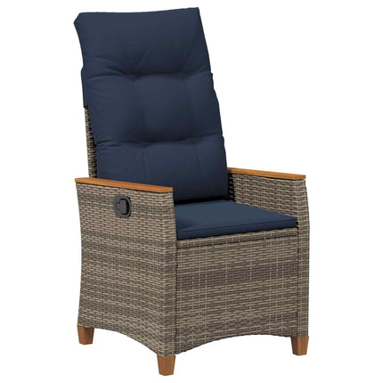 Fällbar trädgårdstol 2 pcs Grå och Marinblå 64 x 57,5 x 112 cm