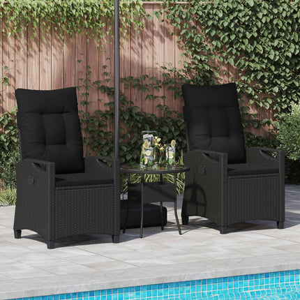 Trädgård Stol 2 pcs Svart 56 x 64 x 94 cm Stål och Polyester