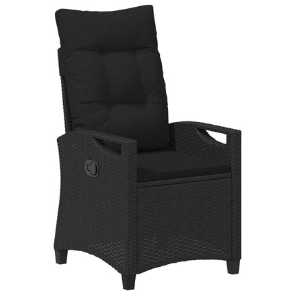 Trädgård Stol 2 pcs Svart 56 x 64 x 94 cm Stål och Polyester