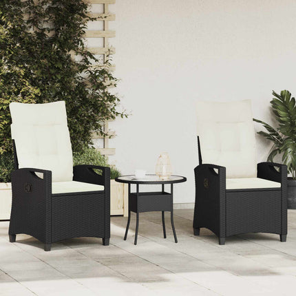 Trädgård Stol 2 pcs Svart och kräm 56 x 60 x 112 cm