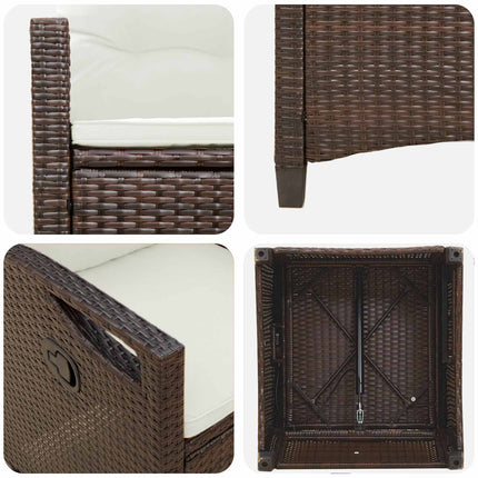 Trädgård Stol 2 pcs Brun och Kräm 56 x 60 x 112 cm