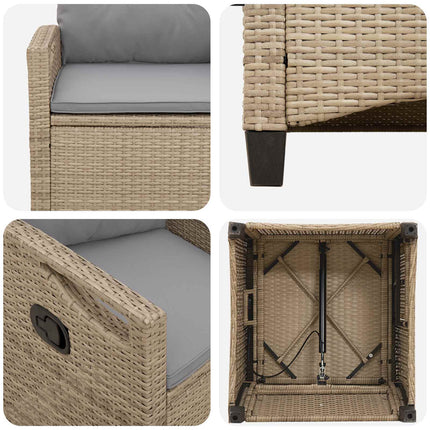 Trädgård Stol 2 pcs Beige och Ljusgrå 56 x 60 x 112 cm