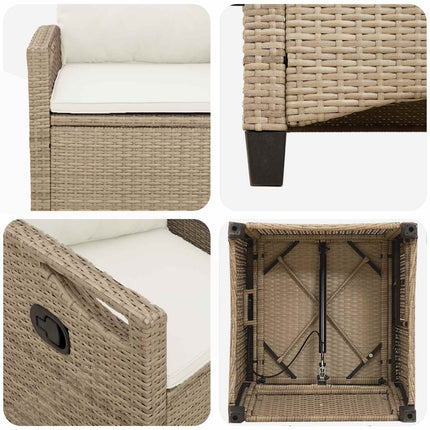 Trädgård Stol 2 pcs Beige och gräddfärgad 56 x 60 x 112 cm