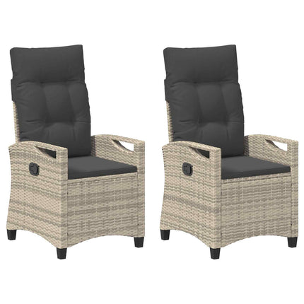 Trädgård Stol 2 pcs Ljusgrå och mörkgrå 56 x 60 x 112 cm