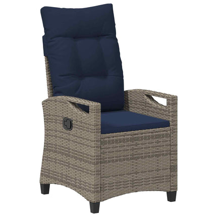Trädgård Stol 2 pcs grått och marinblått 56 x 60 x 112 cm