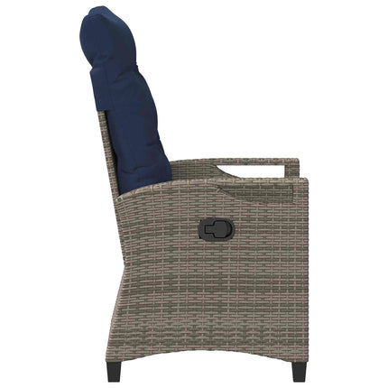 Trädgård Stol 2 pcs grått och marinblått 56 x 60 x 112 cm