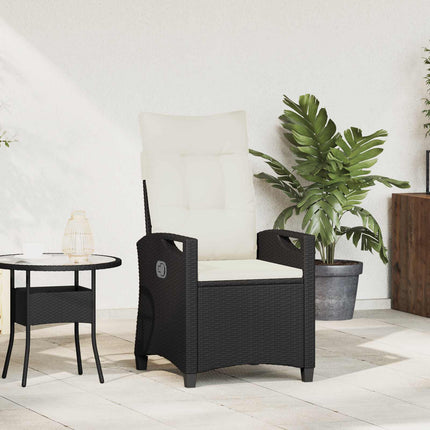 Fällbar trädgårdstol Svart och kräm 56 x 60 x 112 cm