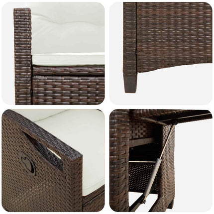 Fällbar trädgårdstol Brun och Kräm 56 x 60 x 112 cm