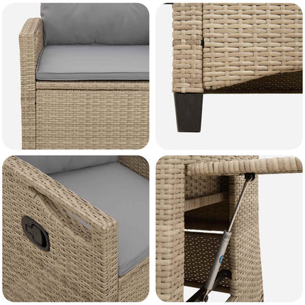 Fällbar trädgårdstol Beige och Ljusgrå 56 x 60 x 112 cm