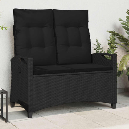 Trädgårdsbänk Svart 105 x 60 x 112 cm Stål och Polyester
