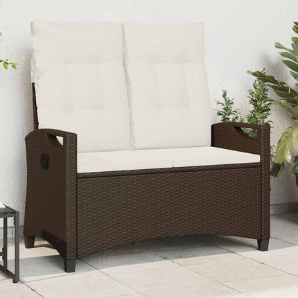 Trädgårdsbänk med kudde Brun och Kräm 105 x 60 x 112 cm