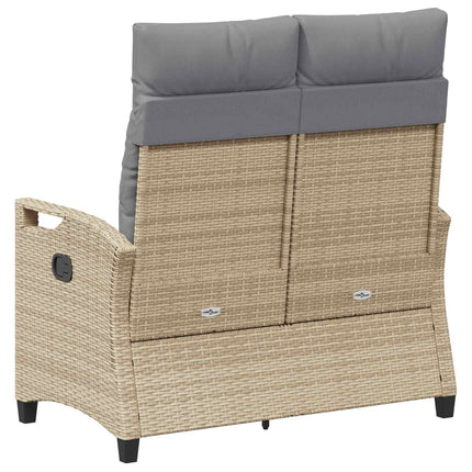 Trädgårdsbänk med kudde Beige och Ljusgrå 105 x 60 x 112 cm