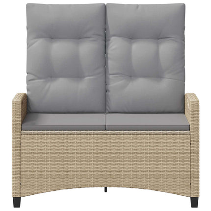 Trädgårdsbänk med kudde Beige och Ljusgrå 105 x 60 x 112 cm