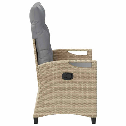 Trädgårdsbänk med kudde Beige och Ljusgrå 105 x 60 x 112 cm