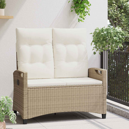 Trädgårdsbänk med kudde Beige och gräddfärgad 105 x 60 x 112 cm