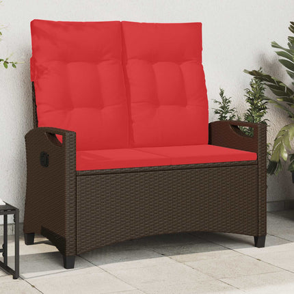 Trädgårdsbänk Brun och Röd 105 x 60 x 112 cm Stål och Polyester