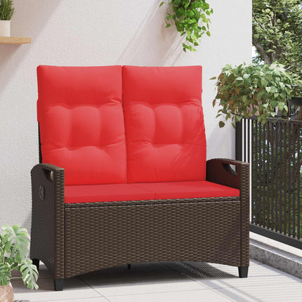 Trädgårdsbänk Brun och Röd 105 x 60 x 112 cm Stål och Polyester