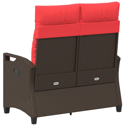 Trädgårdsbänk Brun och Röd 105 x 60 x 112 cm Stål och Polyester