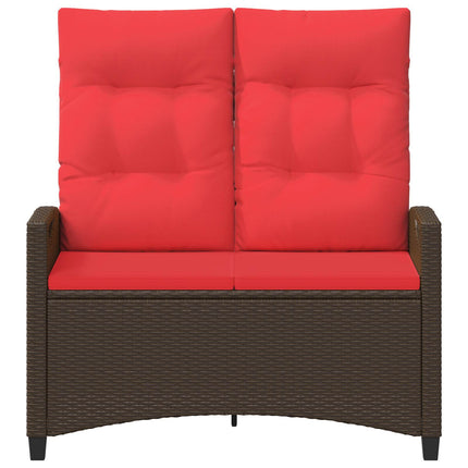 Trädgårdsbänk Brun och Röd 105 x 60 x 112 cm Stål och Polyester