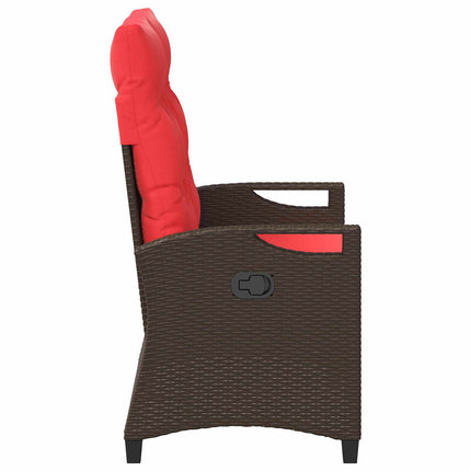 Trädgårdsbänk Brun och Röd 105 x 60 x 112 cm Stål och Polyester