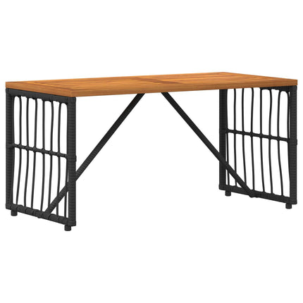 Utemöbelset 4 pcs Svart och Mörkgrå Stål och poly rattan