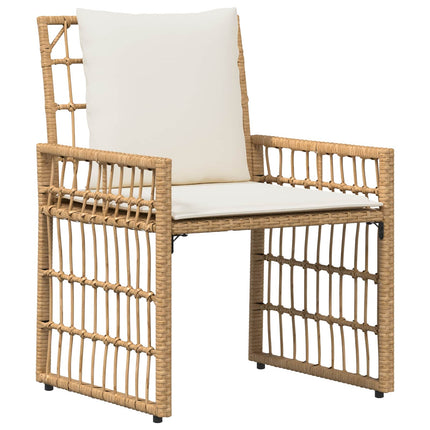 Utemöbelset 4 pcs Naturlig och Creamvit Stål och poly rattan
