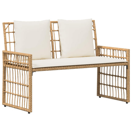 Utemöbelset 4 st Naturlig och Creamvit Stål och poly rattan