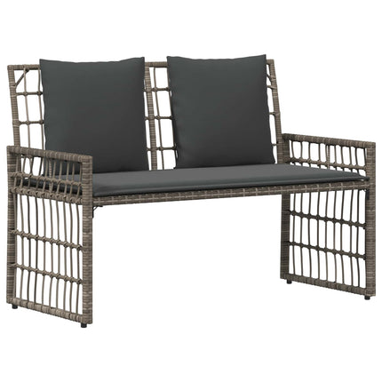 Utemöbelset 4 pcs Svart och Mörkgrå Stål och poly rattan