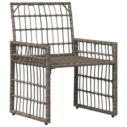 Utemöbelset 4 pcs Svart och Mörkgrå Stål och poly rattan