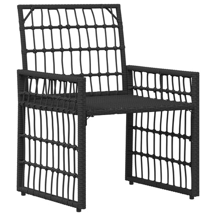 Utemöbelset 5 pcs Svart och Mörkgrå Stål och poly rattan
