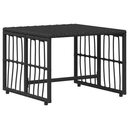 Utemöbelset 5 st Svart och Mörkgrå Stål och poly rattan