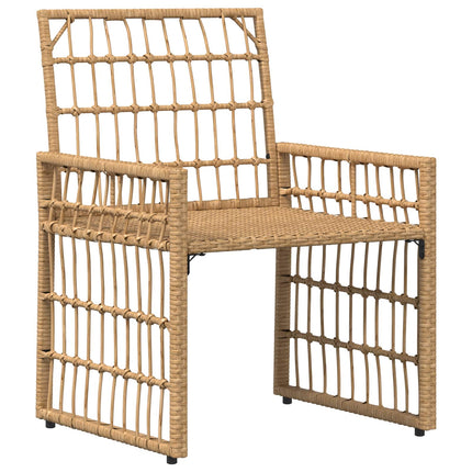 Utemöbelset 3 pcs Naturlig och Creamvit Stål och poly rattan