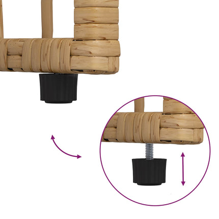 Utemöbelset 3 pcs Naturlig och Creamvit Stål och poly rattan