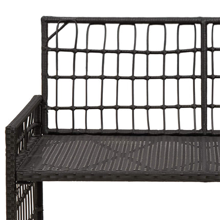 Utomhusbänk Enfärgad Svart och Mörkgrå 116 x 55 x 82 cm