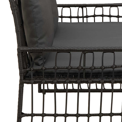 Utomhusbänk Enfärgad Svart och Mörkgrå 116 x 55 x 82 cm