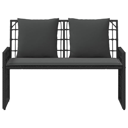 Utomhusbänk Enfärgad Svart och Mörkgrå 116 x 55 x 82 cm