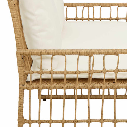 Utomhusbänk Enfärgad Naturlig och Grädde 116 x 55 x 82 cm