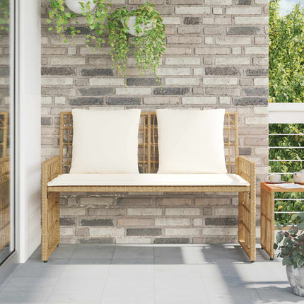 Utomhusbänk Enfärgad Naturlig och Grädde 116 x 55 x 82 cm