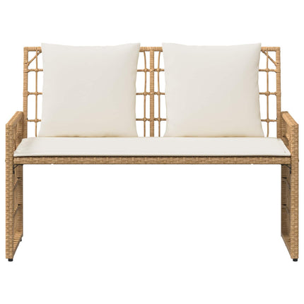 Utomhusbänk Enfärgad Naturlig och Grädde 116 x 55 x 82 cm