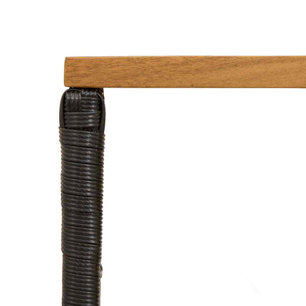 Utomhusbord Svart 80 x 40 x 40 cm Stål och poly rattan