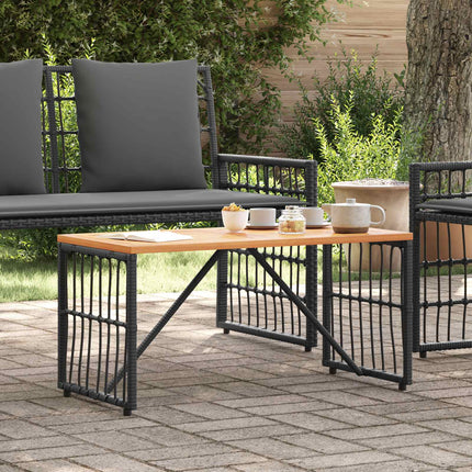 Utomhusbord Svart 80 x 40 x 40 cm Stål och poly rattan