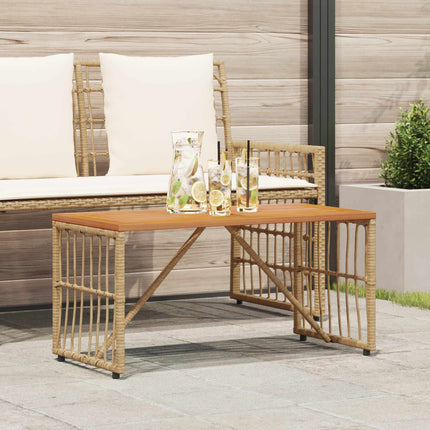 Utomhusbord Naturfärg 80 x 40 x 40 cm Stål och poly rattan