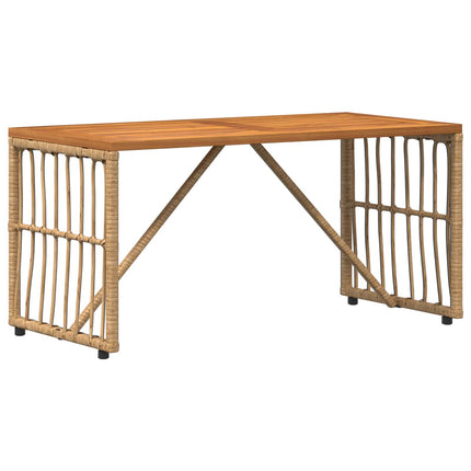 Utomhusbord Naturfärg 80 x 40 x 40 cm Stål och poly rattan