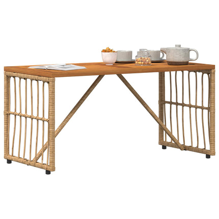 Utomhusbord Naturfärg 80 x 40 x 40 cm Stål och poly rattan