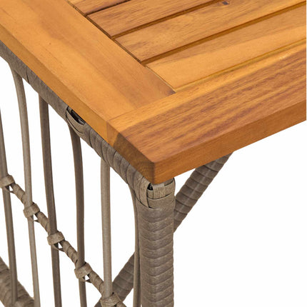 Utomhusbord Grå 80 x 40 x 40 cm Stål och poly rattan