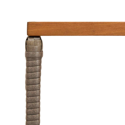 Utomhusbord Grå 80 x 40 x 40 cm Stål och poly rattan