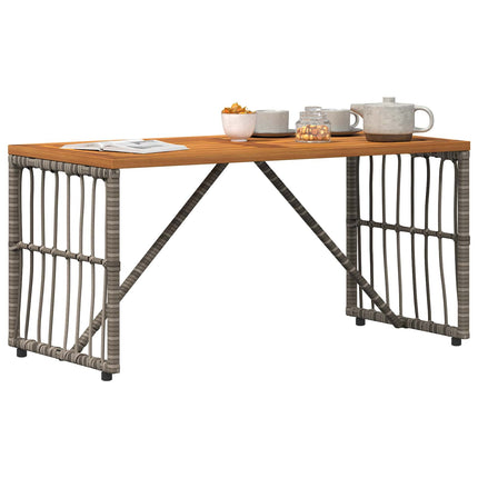Utomhusbord Grå 80 x 40 x 40 cm Stål och poly rattan