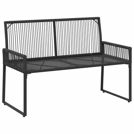 Utemöbelset med kudde 4 pcs Svart och krämvit konstrotting
