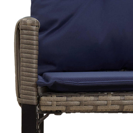 Utemöbelset med kudde 7 pcs Grå och Marinblå konstrotting